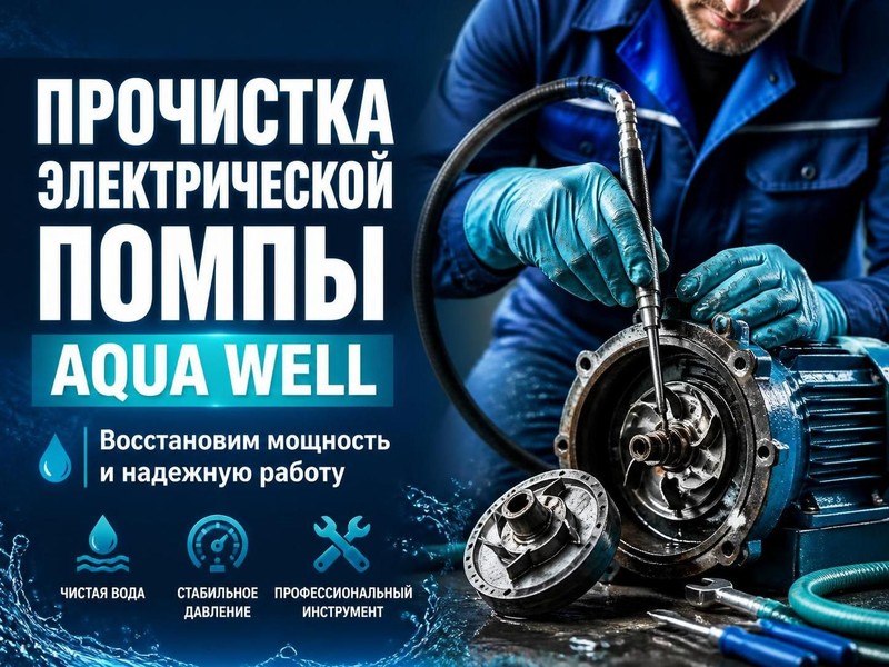 Прочистка электрической помпы AQUA WELL