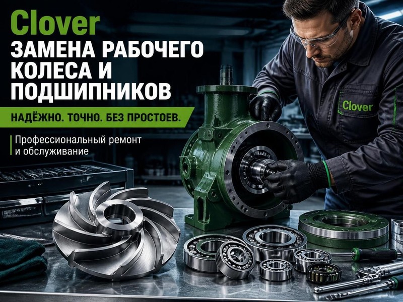 Clover: замена рабочего колеса и подшипников