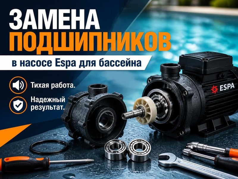 Замена подшипников в насосе Espa для бассейна