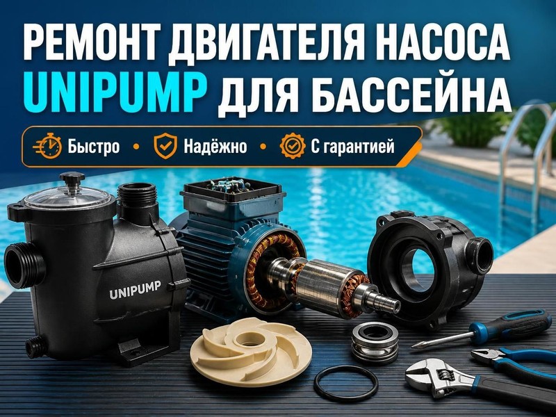 Ремонт двигателя насоса UNIPUMP для бассейна