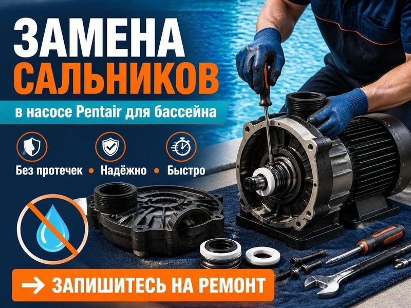 Замена сальников в насосе Pentair для бассейна