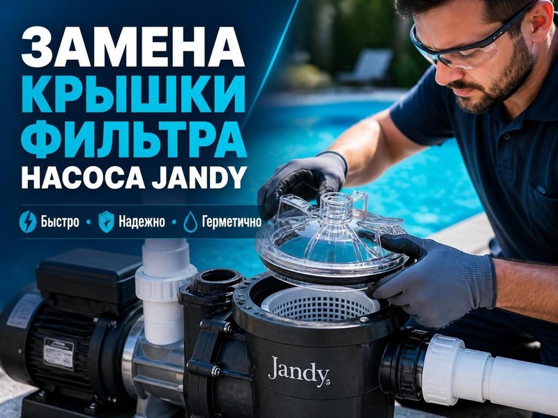 Замена крышки фильтра насоса Jandy для бассейна