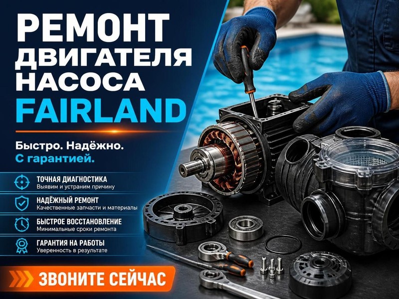Ремонт двигателя насоса Fairland для бассейна
