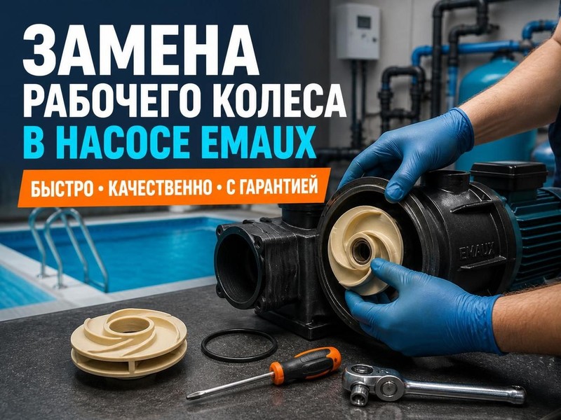 Замена рабочего колеса в насосе Emaux для бассейна