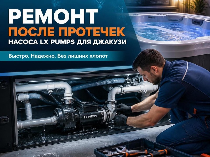 Ремонт после протечек насоса LX Pumps для джакузи