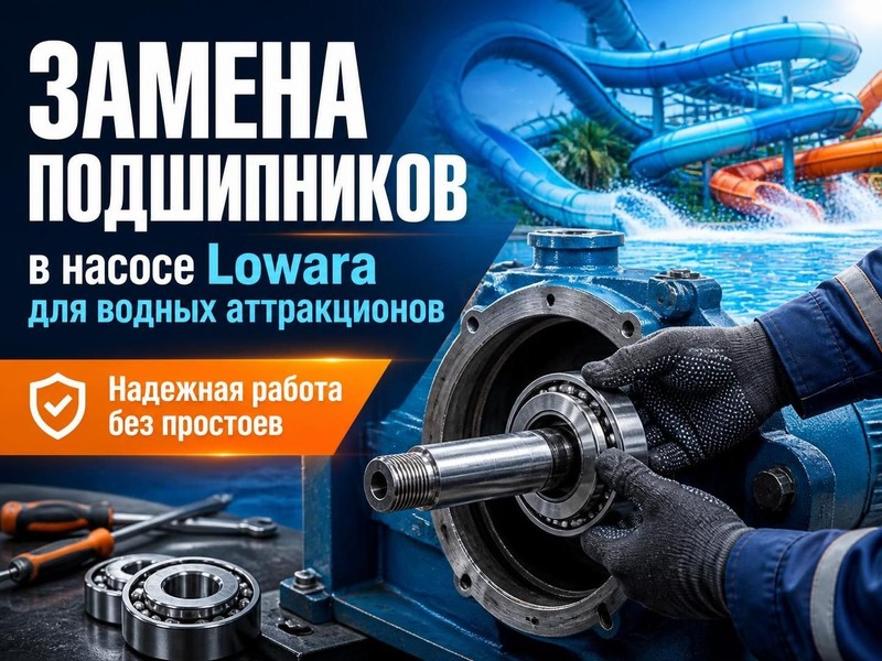 Замена подшипников в насосе Lowara для водных аттракционов