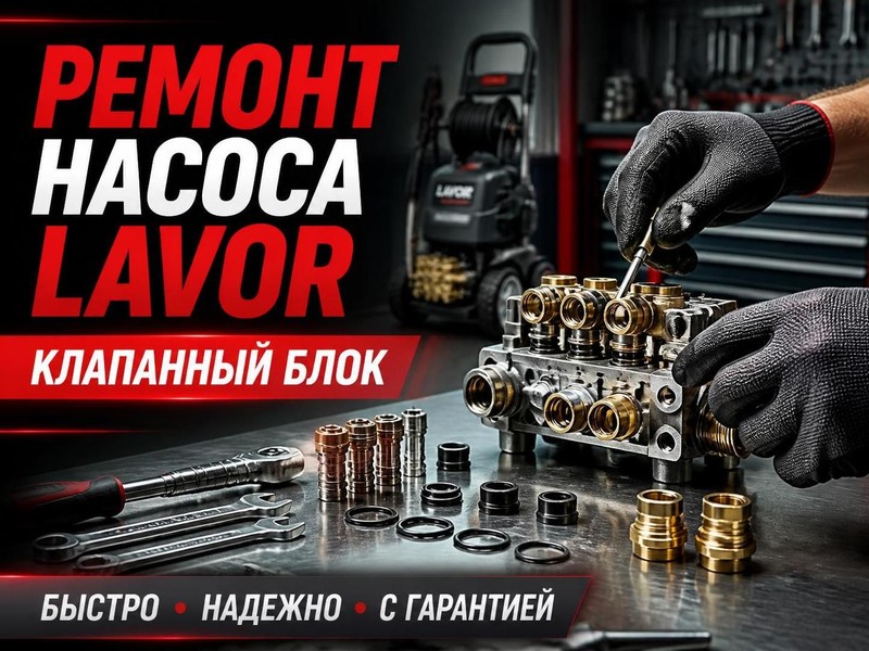 Ремонт насоса LAVOR высокого давления: ремонт клапанного блока