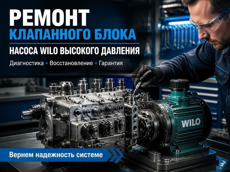 Ремонт клапанного блока насоса WILO высокого давления