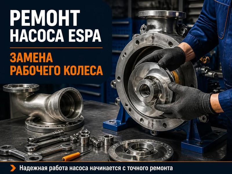 Ремонт центробежного насоса Espa: замена рабочего колеса