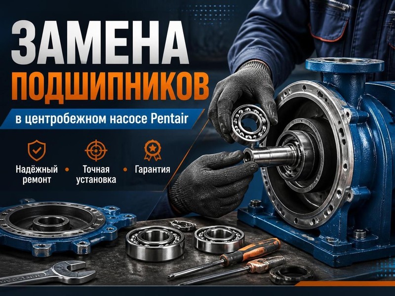 Замена подшипников в центробежном насосе Pentair