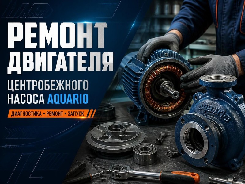 Ремонт двигателя центробежного насоса Aquario