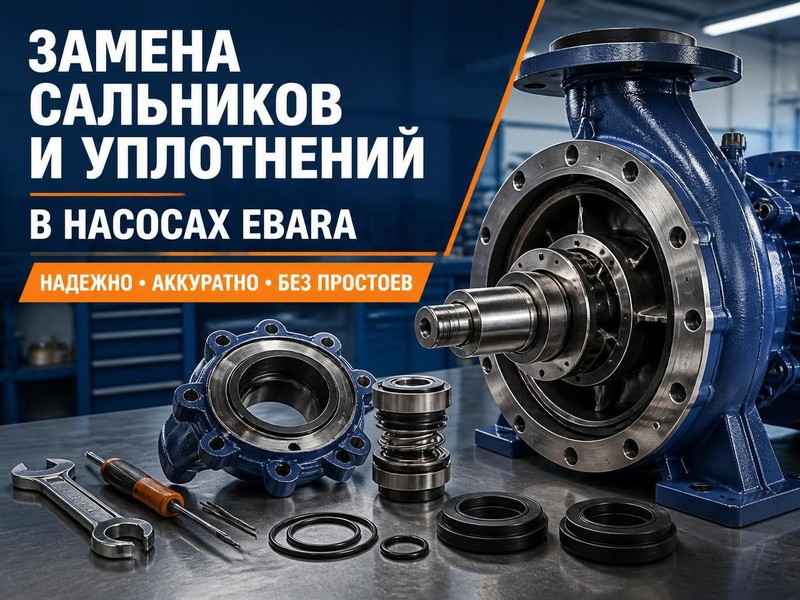 Замена сальников и уплотнений в насосе Ebara