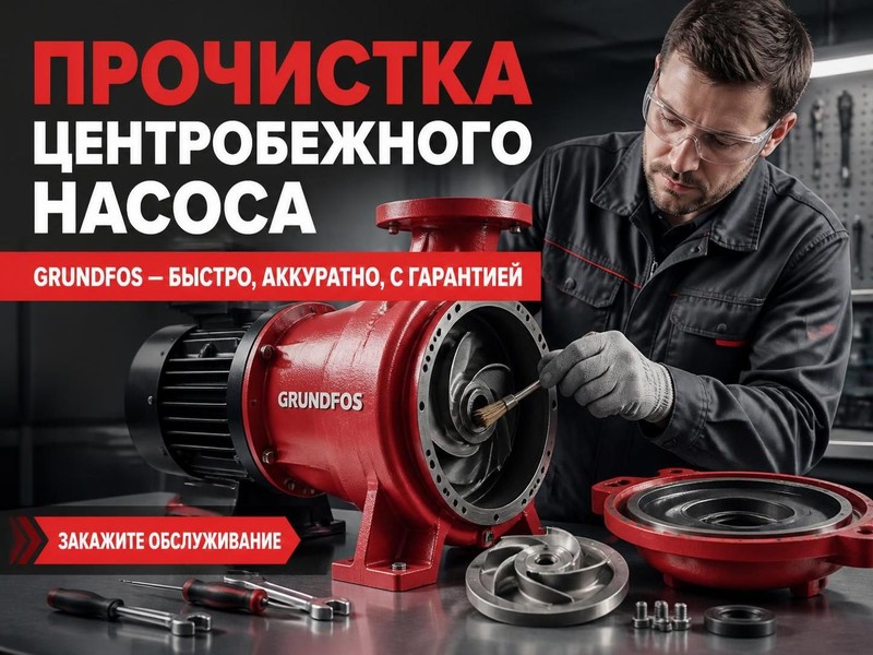 Прочистка центробежного насоса Grundfos
