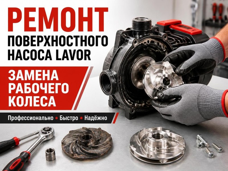 Ремонт поверхностного насоса LAVOR: замена рабочего колеса