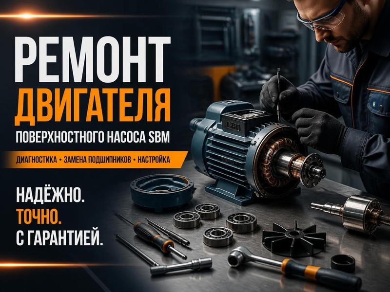 Ремонт двигателя поверхностного насоса SBM