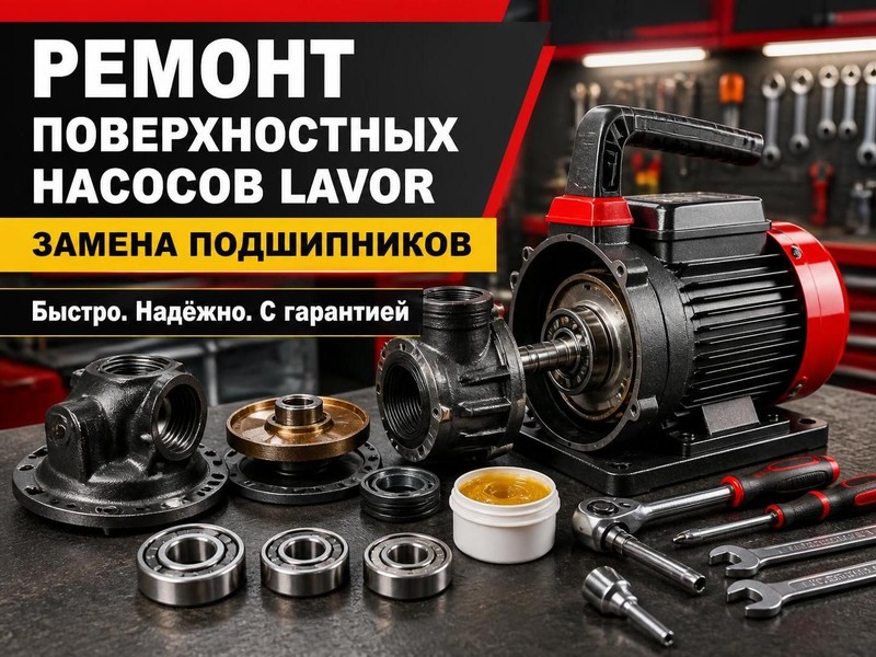 Ремонт поверхностного насоса LAVOR: замена подшипников