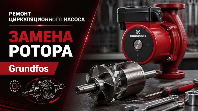 Ремонт циркуляционного насоса Grundfos: замена ротора