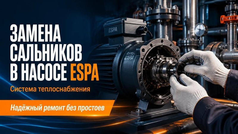 Замена сальников в насосе Espa системы теплоснабжения