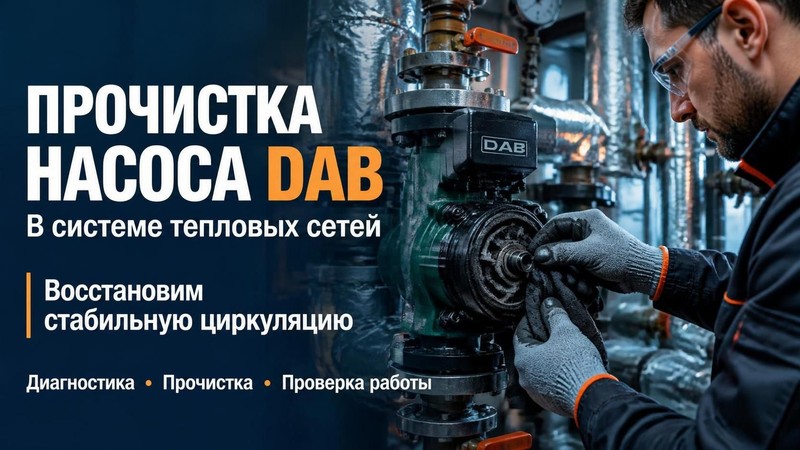 Прочистка насоса DAB в системе тепловых сетей