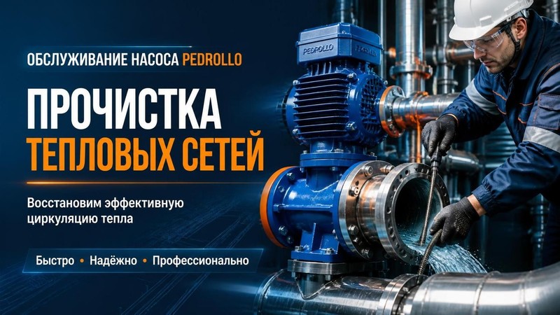Обслуживание насоса Pedrollo тепловых сетей: прочистка