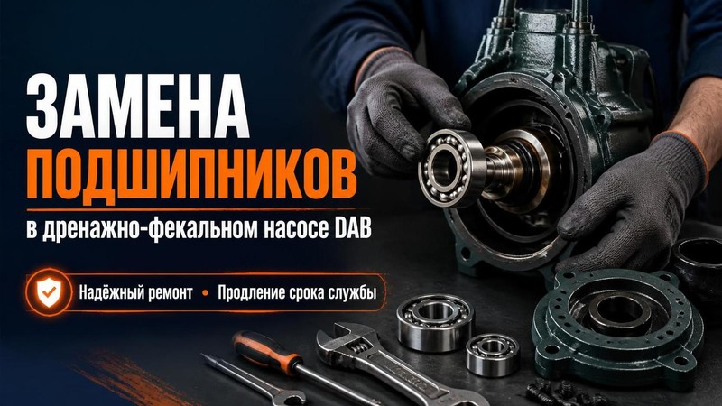 Замена подшипников в дренажно-фекальном насосе DAB