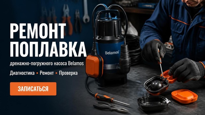 Ремонт поплавка дренажно-погружного насоса Belamos