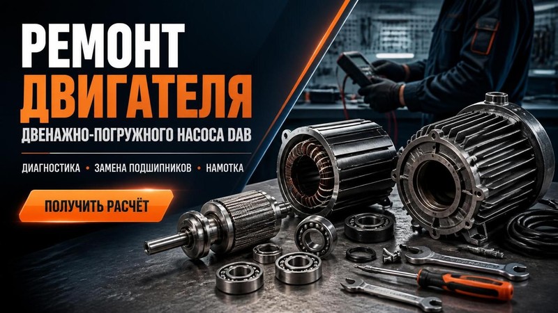 Ремонт двигателя дренажно-погружного насоса DAB
