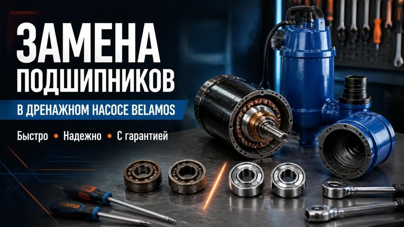 Замена подшипников в дренажном насосе Belamos