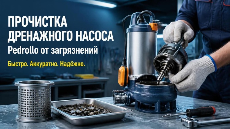Прочистка дренажного насоса Pedrollo от загрязнений