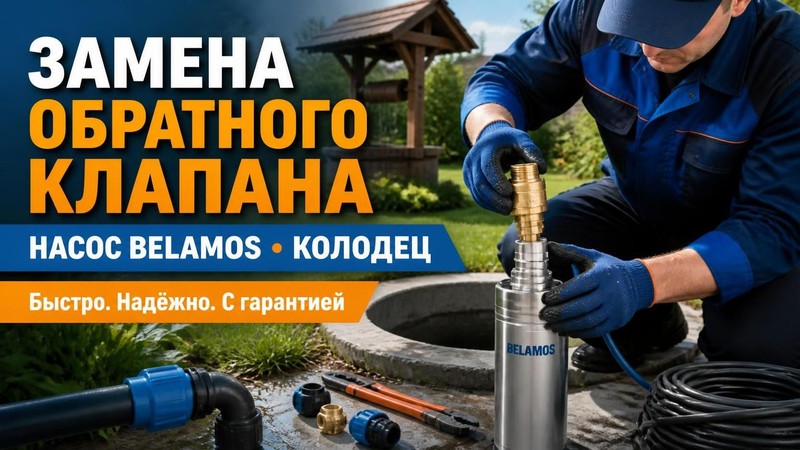 Замена обратного клапана в насосе Belamos для колодца