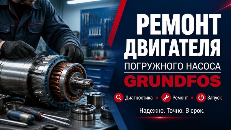 Ремонт двигателя погружного насоса Grundfos
