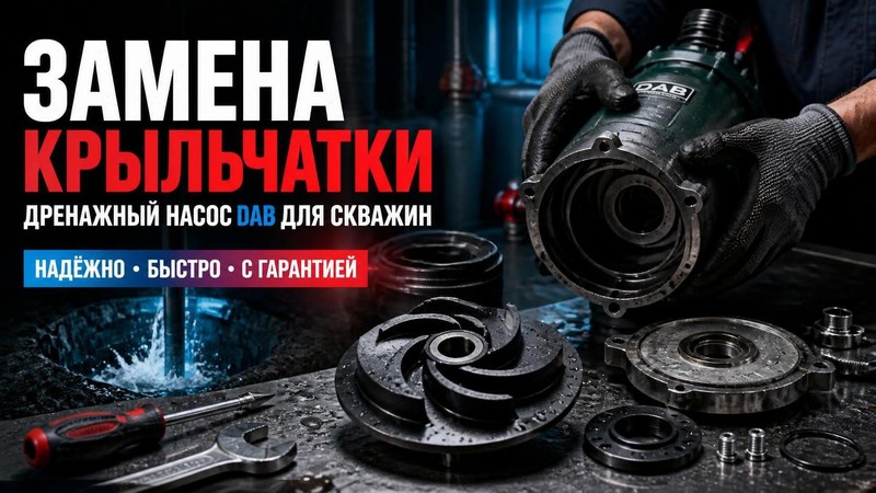 Замена крыльчатки в дренажном насосе DAB для скважин