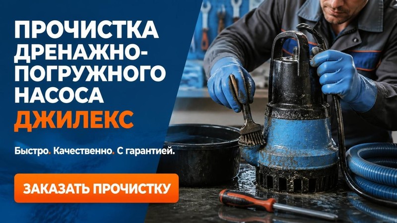 Прочистка дренажно-погружного насоса Джилекс