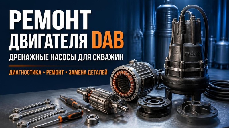 Ремонт двигателя дренажного насоса DAB для скважины