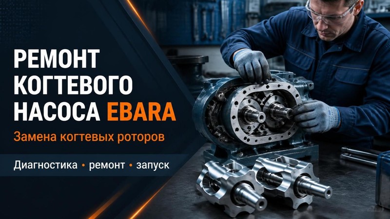 Ремонт когтевого насоса Ebara: замена когтевых роторов