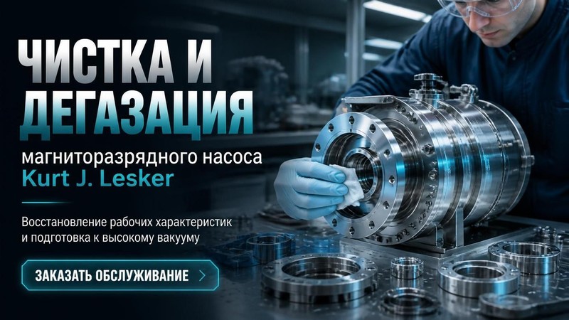 Чистка и дегазация магниторазрядного насоса Kurt J. Lesker