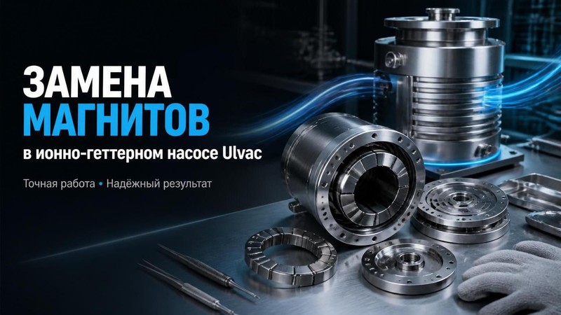 Замена магнитов в ионно-геттерном насосе Ulvac