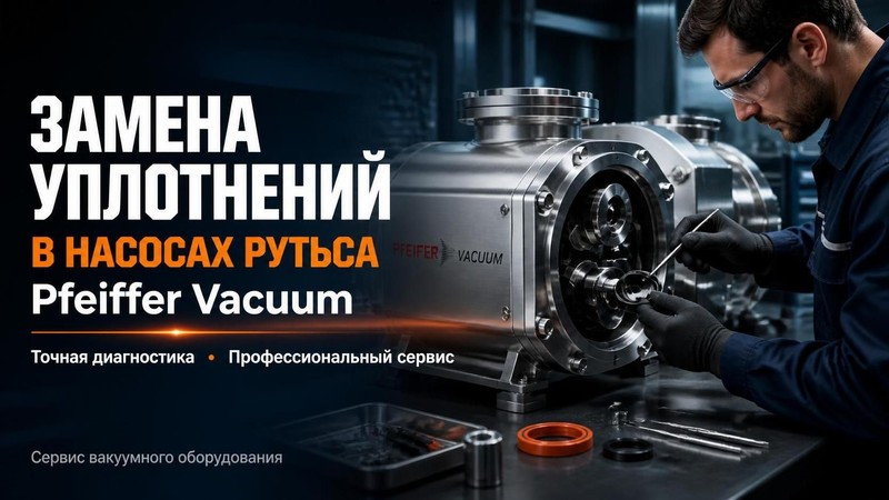 Замена уплотнений в насосе Рутса Pfeiffer Vacuum