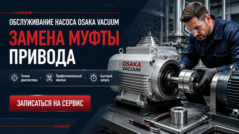 Обслуживание насоса Osaka Vacuum: замена муфты привода