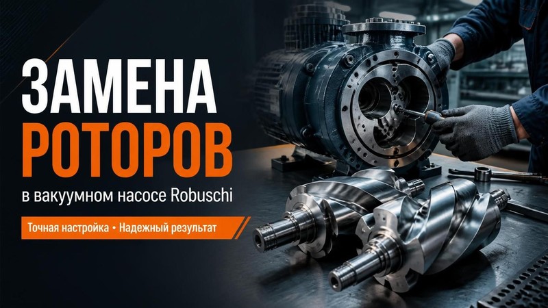 Замена роторов в вакуумном насосе Robuschi