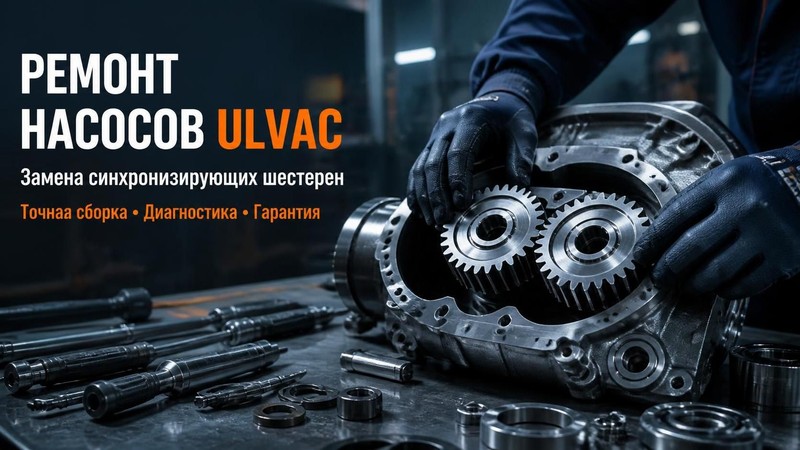 Ремонт насоса Рутса Ulvac: замена синхронизирующих шестерен