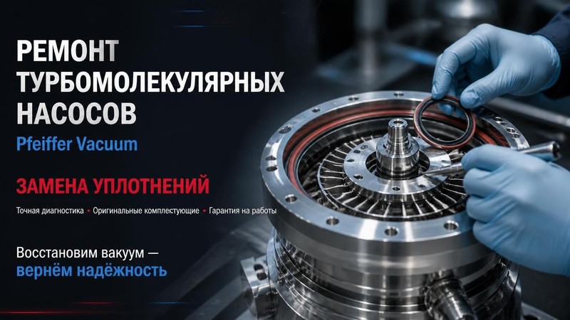 Ремонт турбомолекулярного насоса Pfeiffer Vacuum: замена уплотнений