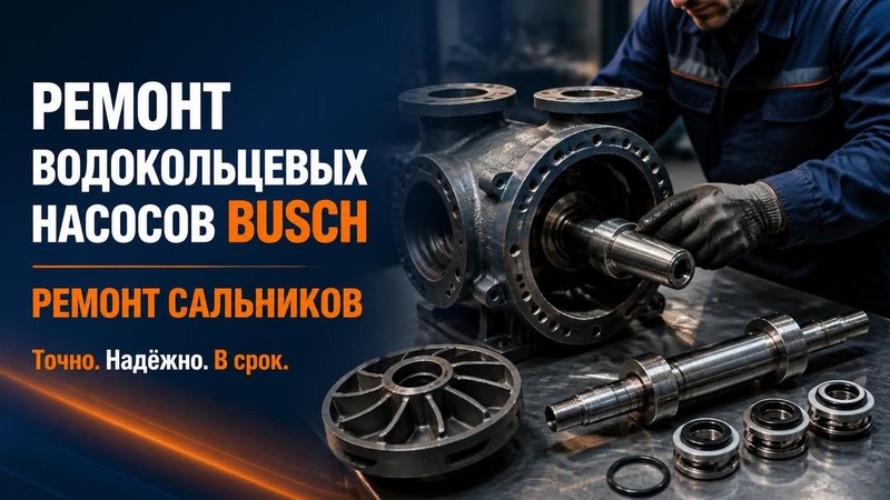 Ремонт водокольцевого насоса Busch: ремонт сальников