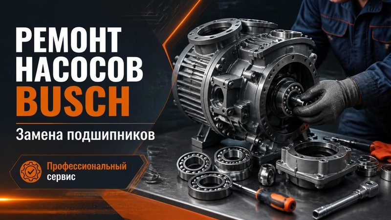 Ремонт водокольцевого насоса Busch: замена подшипников