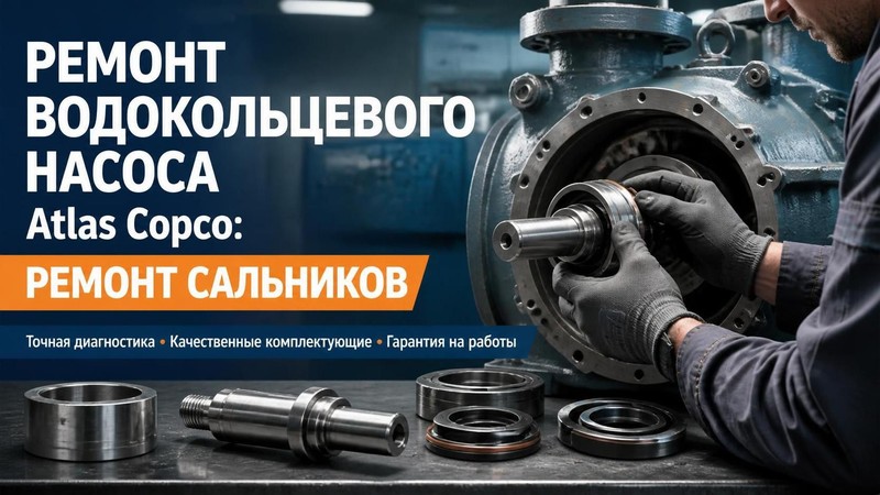 Ремонт водокольцевого насоса Atlas Copco: ремонт сальников