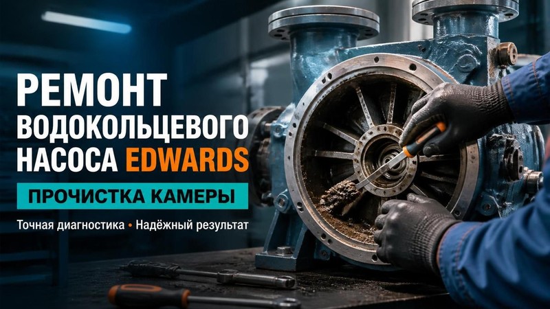 Ремонт водокольцевого насоса Edwards: прочистка камеры