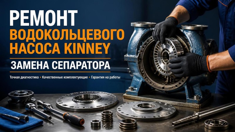 Ремонт водокольцевого насоса Kinney: замена сепаратора