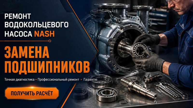Ремонт водокольцевого насоса Nash: замена подшипников