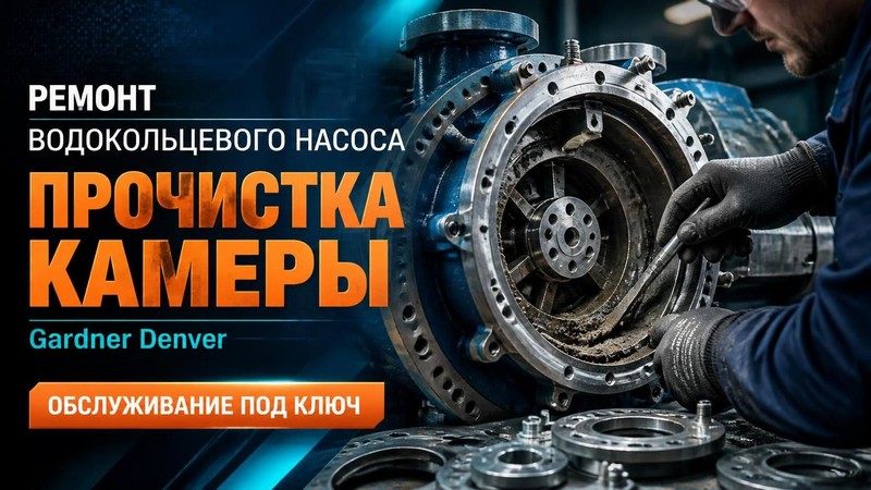 Ремонт водокольцевого насоса Gardner Denver: прочистка камеры