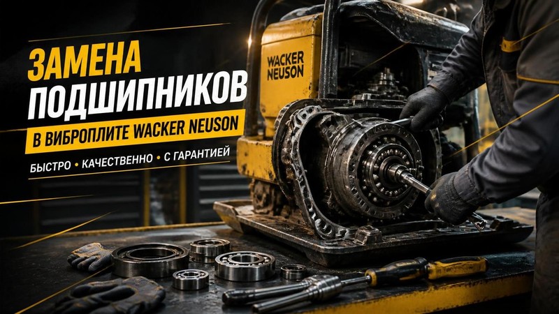 Замена подшипников в виброплите Wacker Neuson